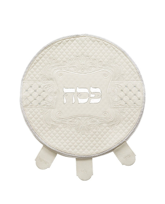 Matzah Cover - Elegant Leatherette - White