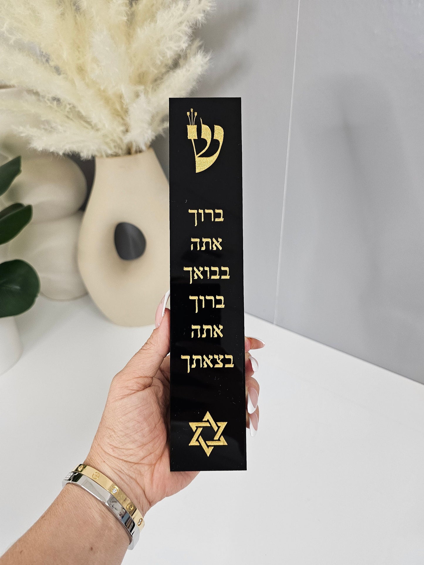 Personalized Jewish Mezuzah,Custom Acrylic Mezuzah Case, Modern & Personalized Jewish Home Blessing