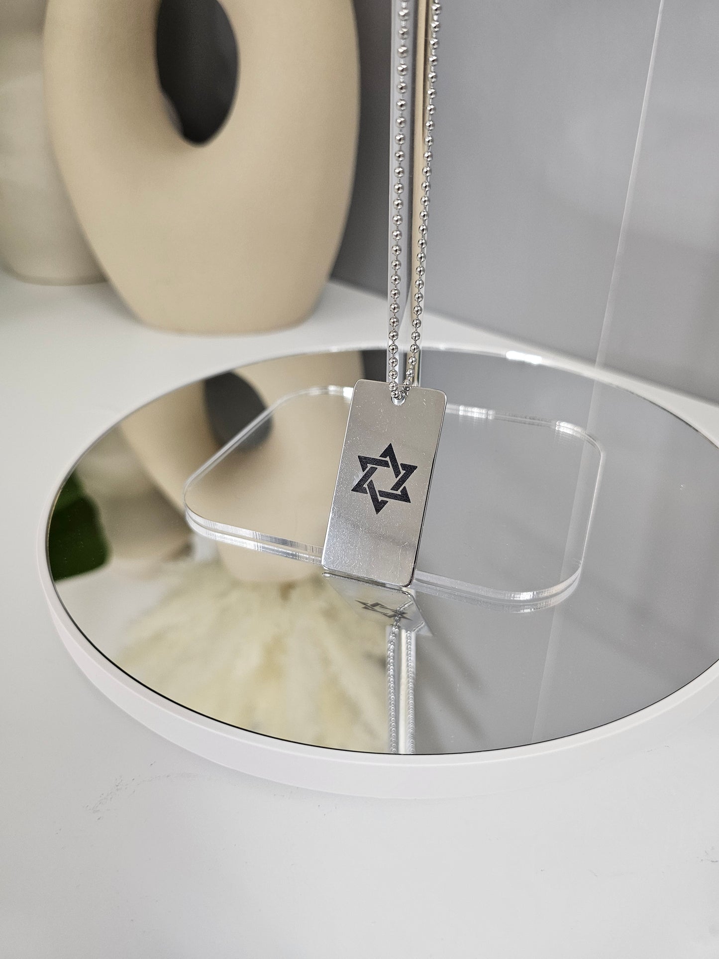 Custom Dog Tag Israel necklace with Shema Israel