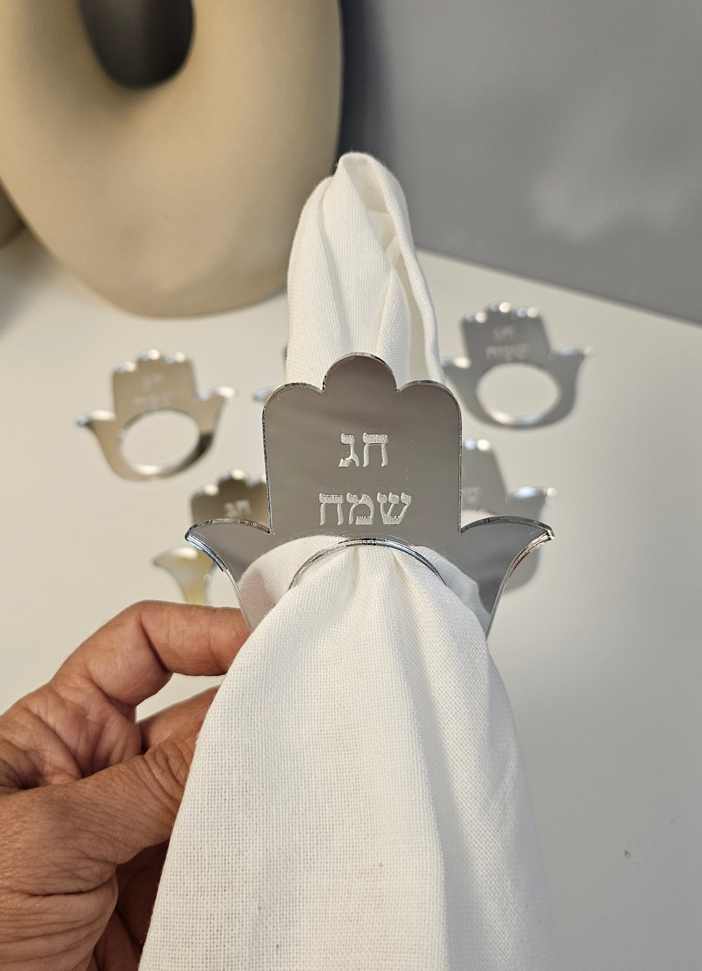 Hamsa Shape napkin holder,.