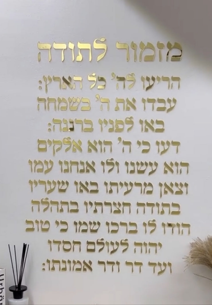 Mizmor Le Toda – Floating Acrylic Letters On The Wall