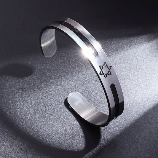 Custom silver/gold men bracelet, custom bracelet, man bracelet, silver bracelet, gold braclet Jewish jewelry, jewelry bracelet, david star.