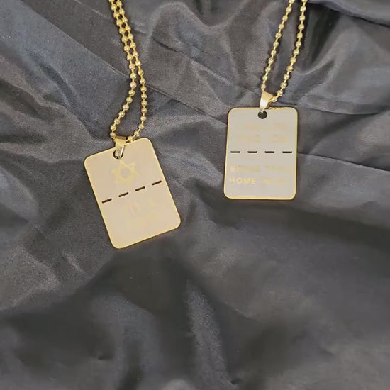 Bring Them Home Dog Tag Necklace,Gold/Silver Necklace, Women Necklace, Two Tone Necklace, Stainless Steel Necklace,Supporting Israel Necklac