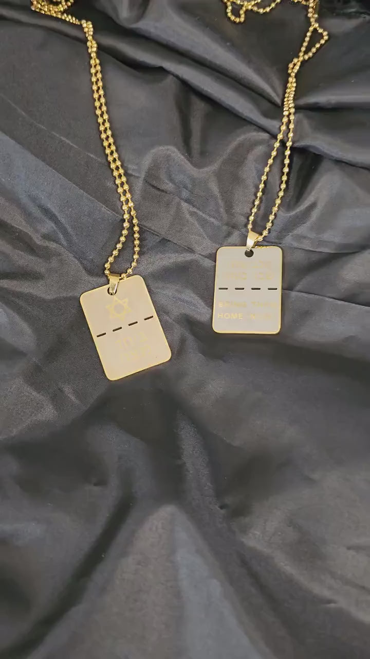 Bring Them Home Dog Tag Necklace,Gold/Silver Necklace, Women Necklace, Two Tone Necklace, Stainless Steel Necklace,Supporting Israel Necklac