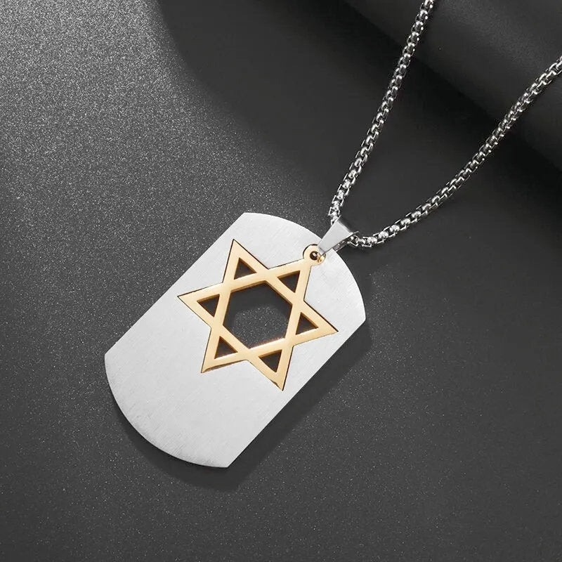 Men dog tag necklace, men dog tag, israel dog tag, Jewish army tag, army tag, Judica.